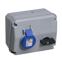 2CMA167669R1000 Розетка с выключателем и механической блокировкой 232MHS6, 32A, 2P+E, IP44, 6ч