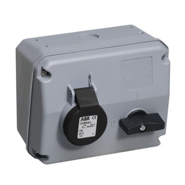 2CMA167676R1000 Розетка с выключателем и механической блокировкой 332MHS5, 32A, 3P+E, IP44, 5ч