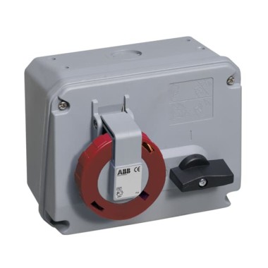 2CMA167856R1000 Розетка с выключателем и механической блокировкой 332MHS6W, 32A, 3P+E, IP67, 6ч