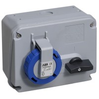 2CMA167848R1000 Розетка с выключателем и механической блокировкой 232MHS6W, 32A, 2P+E, IP67, 6ч