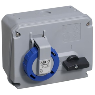 2CMA167848R1000 Розетка с выключателем и механической блокировкой 232MHS6W, 32A, 2P+E, IP67, 6ч