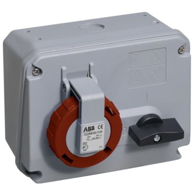2CMA167860R1000 Розетка с выключателем и механической блокировкой 332MHS11W, 32A, 3P+E, IP67, 11ч