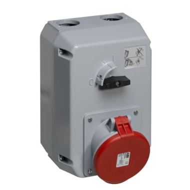 2CMA168042R1000 Розетка металл. с выключателем и механической блокировкой 463MM6, 63A, 3P+N+E, IP44, 6ч