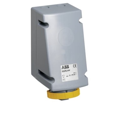 2CMA168487R1000 Розетка для монтажа на поверхность с подключением шлейфа 332RL4W, 32A, 3P+E, IP67, 4ч
