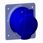 2CMA170037R1000 Розетка панельная с угловым минимальным фланцем 332RAM9, 32A, 3P+E, IP44, 9ч