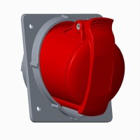 2CMA170035R1000 Розетка панельная с угловым минимальным фланцем 332RAM6, 32A, 3P+E, IP44, 6ч