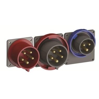 2CMA193346R1000 Вилка панельная с прямым фланцем 316B6, 16A, 3P+E, IP44, 6ч