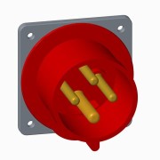 2CMA193442R1000 Вилка панельная с прямым фланцем 332BU6, 32A, 3P+E, IP44, 6ч