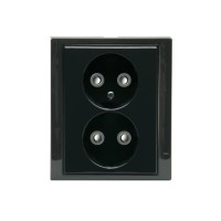 2TKA00000339 Розетка Double Shuko 16А 230В, без заземления, Impressivo, антрацит