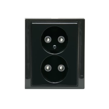 2TKA00000339 Розетка Double Shuko 16А 230В, без заземления, Impressivo, антрацит