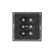 2TKA00000340 Розетка 3*EuroSocket 6А 230В, без заземления, антрацит