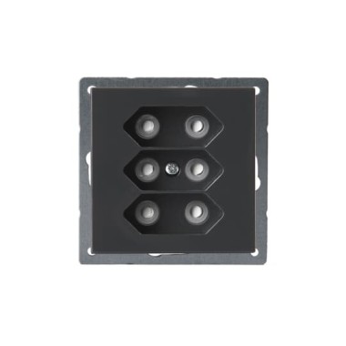 2TKA00000340 Розетка 3*EuroSocket 6А 230В, без заземления, антрацит