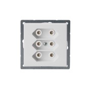 2TKA00000433 Розетка 3*EuroSocket 6А 230В, без заземления, белый