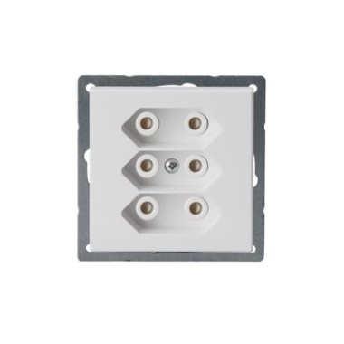 2TKA00000433 Розетка 3*EuroSocket 6А 230В, без заземления, белый
