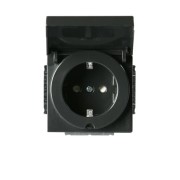 2TKA00000436 Розетка Shuko 16А 230В IP21/44 с крышкой, Impressivo, антрацит