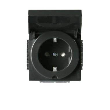 2TKA00000436 Розетка Shuko 16А 230В IP21/44 с крышкой, Impressivo, антрацит