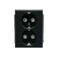 2TKA00000440 Розетка Double Shuko 16А 230В Impressivo, антрацит