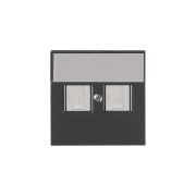 2TKA00001109 Накладка телекоммуникационной розетки, Impressivo, антрацит