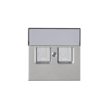 2TKA00001110 Накладка телекоммуникационной розетки, Impressivo, алюминий