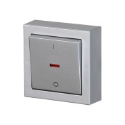 2TKA00001842 Выключатель двухполюсный, накладного монтажа, Impressivo, алюминий