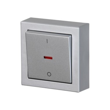2TKA00001842 Выключатель двухполюсный, накладного монтажа, Impressivo, алюминий