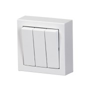 2TKA00001849 Выключатель трехклавишный, накладного монтажа, Impressivo, белый