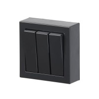 2TKA00001850 Выключатель трехклавишный, накладного монтажа, Impressivo, антрацит