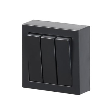 2TKA00001850 Выключатель трехклавишный, накладного монтажа, Impressivo, антрацит