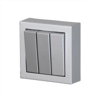 2TKA00001851 Выключатель трехклавишный, накладного монтажа, Impressivo, алюминий