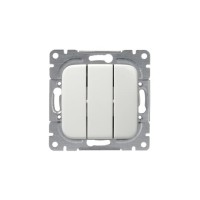 2TKA000149G1 Выключатель 3-клавишный, 1-полюсный, 16А/230В, серия Jussi, белый