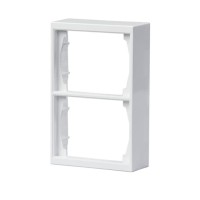 2TKA000342G1 Рамка 2-постовая, 100мм, для наружого монтажа DoubleSchuko Impressivo, белый