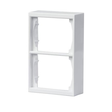 2TKA000342G1 Рамка 2-постовая, 100мм, для наружого монтажа DoubleSchuko Impressivo, белый