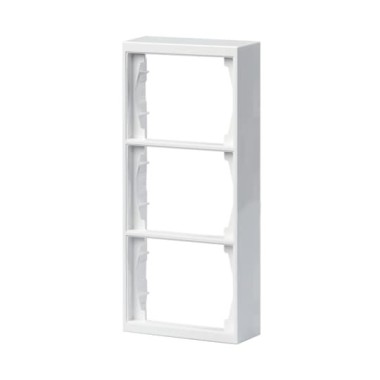 2TKA000381G1 Рамка 3-постовая, 100мм, для наружого монтажа DoubleSchuko Impressivo, белый