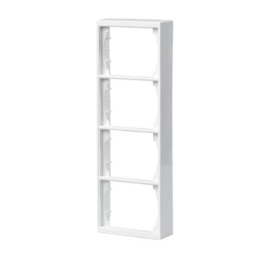 2TKA000413G1 Рамка 4-постовая, 100мм, для наружого монтажа DoubleSchuko Impressivo, белый