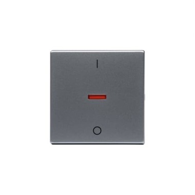 2TKA000550G1 Клавиша для 1-клавишных выключателей/переключателей/кнопок с символом I/O, красная линза, Impressivo, алюминий