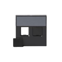2TKA000605G1 Накладка для 2хRJ45, Impressivo, антрацит