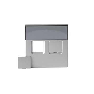 2TKA000607G1 Накладка для 2хRJ45, Impressivo, алюминий