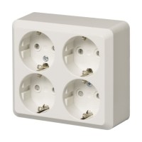 2TKA001001G1 Розетка 4SCHUKO 16А,заж.,наруж.Jussi,бел