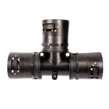 7TCA296170R0195 Ответвитель AT161628/T/BLY, T-образный, полиамид 66/эластомер, черный/желтый, d16/d16/d28, 10 шт. в пачке