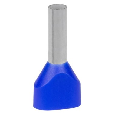 7TCA301140R0374 Наконечник каб. 2FER2512P-D, медь лужен./полипропилен, втулка, двойной, синий, 2x2.5мм2, 21мм, 100 шт. в пачке