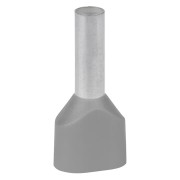 7TCA301140R0376 Наконечник каб. 2FER4012P-D, медь лужен./полипропилен, втулка, двойной, серый, 2x4мм2, 22мм, 100 шт. в пачке