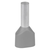 7TCA301140R0349 Наконечник каб. 2FER4018P-G, медь лужен./полипропилен, втулка, двойной, серый, 2x4мм2, 28мм, 100 шт. в пачке