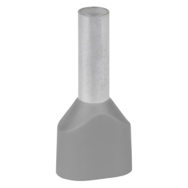 7TCA301140R0349 Наконечник каб. 2FER4018P-G, медь лужен./полипропилен, втулка, двойной, серый, 2x4мм2, 28мм, 100 шт. в пачке