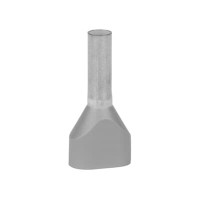 7TCA301140R0395 Наконечник каб. 2FER2510P-F, медь лужен./полипропилен, втулка, двойной, серый, 2x2.5мм2, 19мм, 500 шт. в пачке