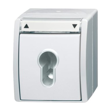 2CKA001101A0924 Выключатель жалюзи с ключом (для замка) 2-полюсный, IP44, серия ocean, цвет альпийский белый