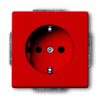 2CKA002013A5464 Розетка SCHUKO 16А 250В, со шторками, серия solo/future, цвет красный