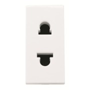 2CLA213501N1101 Розетка стандартная смешанная в сборе без заземления, 16А / 250В, серия Zenit, цвет альпийский белый