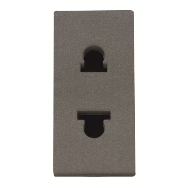 2CLA213501N1801 Розетка стандартная смешанная в сборе без заземления, 16А / 250В, серия Zenit, цвет антрацит