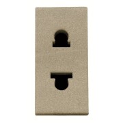 2CLA213501N1901 Розетка стандартная смешанная в сборе без заземления, 16А / 250В, серия Zenit, цвет шампань