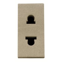 2CLA213501N1901 Розетка стандартная смешанная в сборе без заземления, 16А / 250В, серия Zenit, цвет шампань